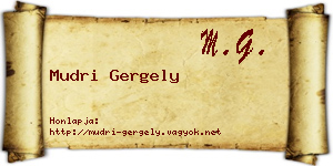 Mudri Gergely névjegykártya